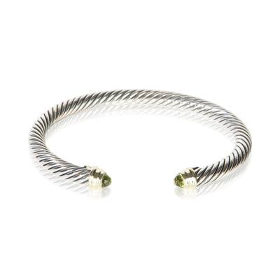 David Yurman Sterling Silver Peridot Cable Classic Bracelet fv