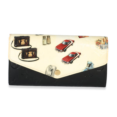 Louis Vuitton Black White Monogram Vernis Stickers Sarah Wallet Wallet id