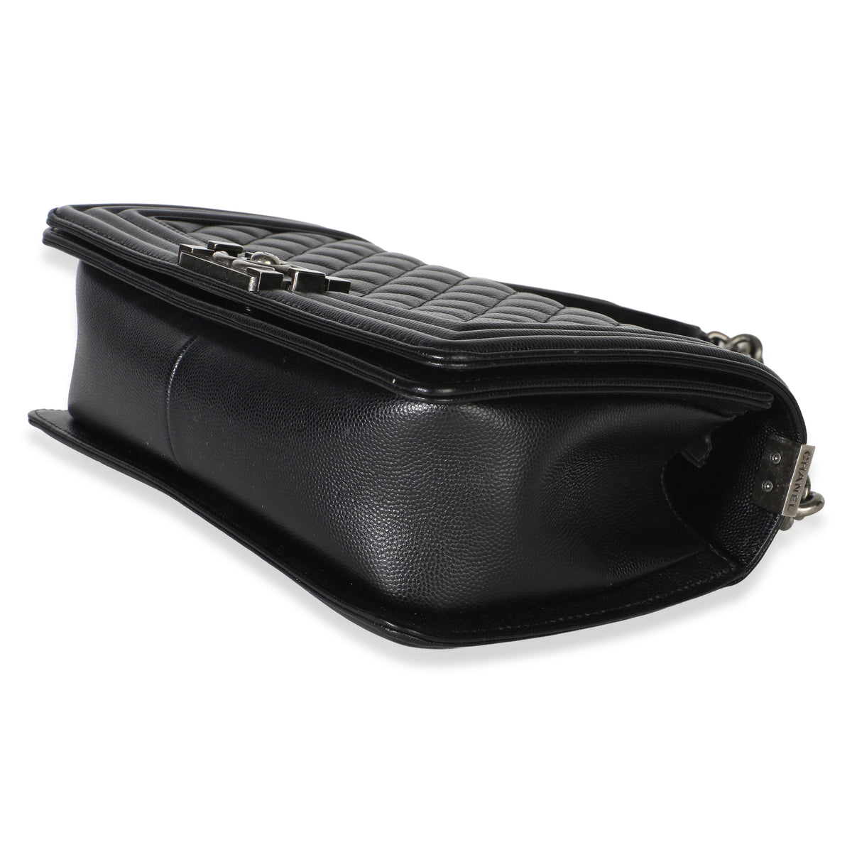 Chanel Black Quilted Caviar Medium Boy Bag Handbag 6