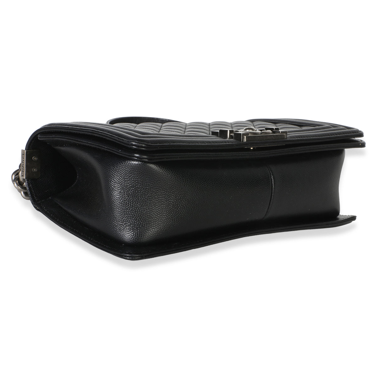 Chanel Black Quilted Caviar Medium Boy Bag Handbag 7