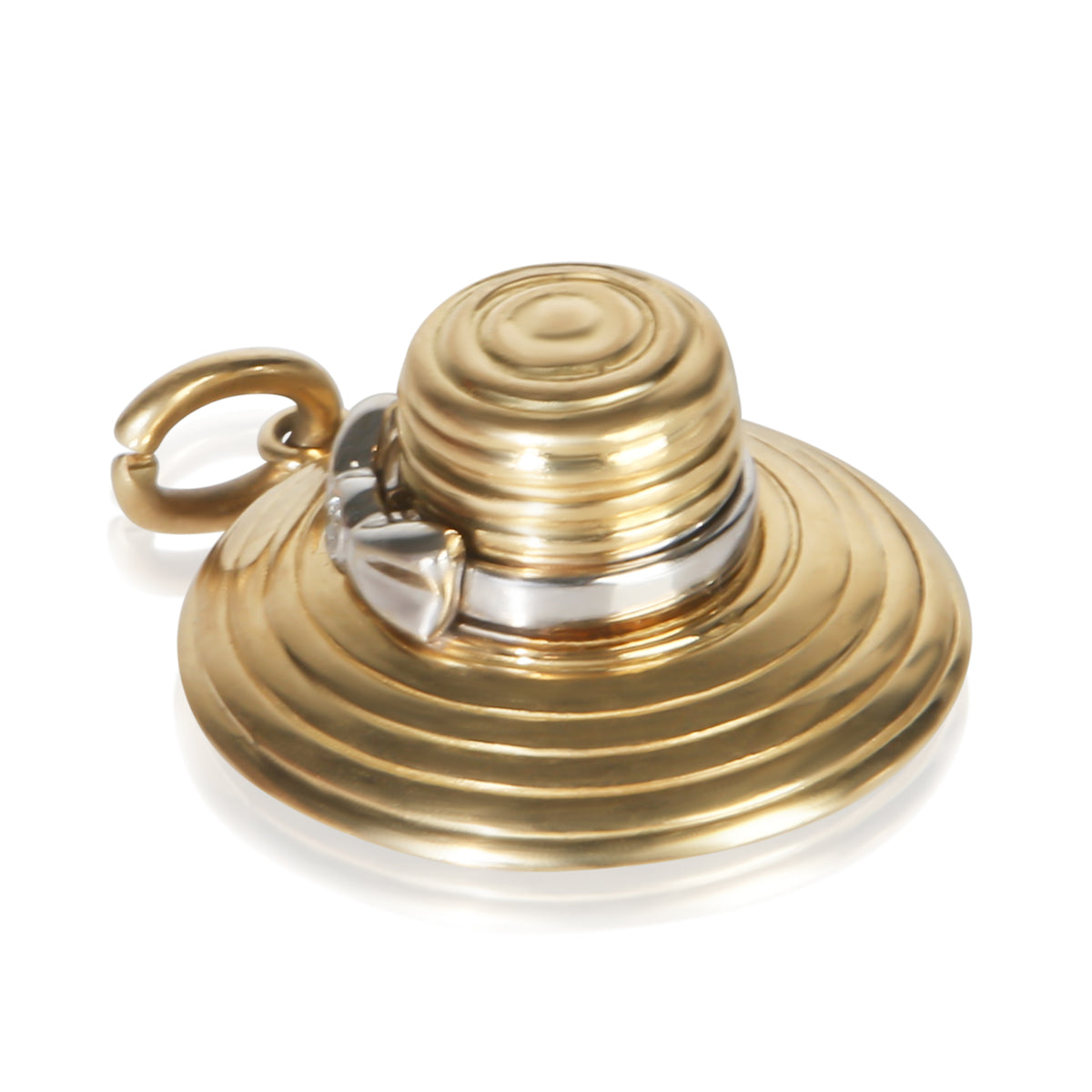 Tiffany & Co. White Gold & Yellow Gold Diamond Sunhat Charm fv
