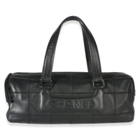 Chanel Black Square Stitch Caviar LAX Bowler Bag Handbag id