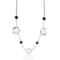 BVLGARI White Gold Onyx and Diamond Bvlgari Circle Station Necklace fv