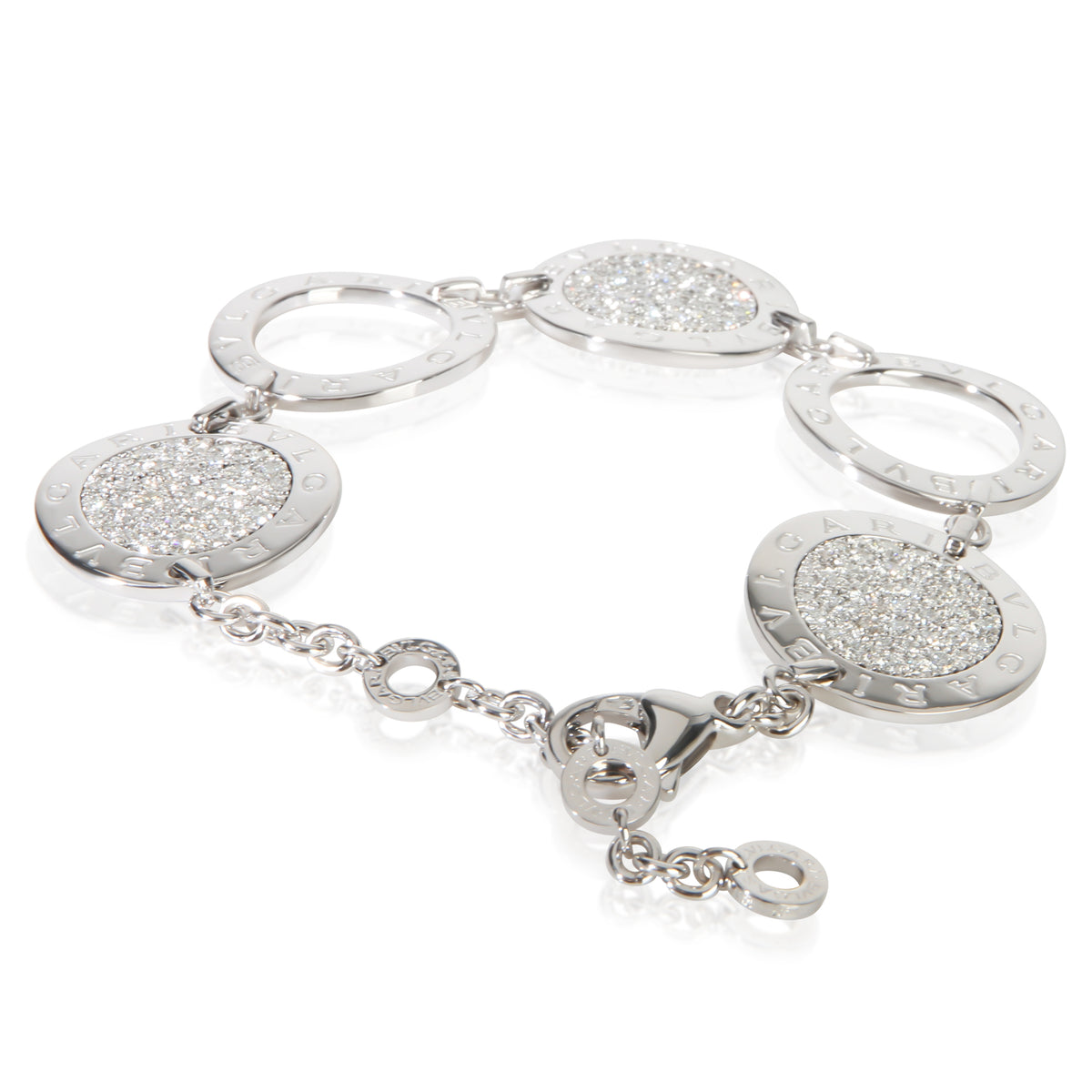BVLGARI White Gold Diamond Bvlgari Circle Station Bracelet 3