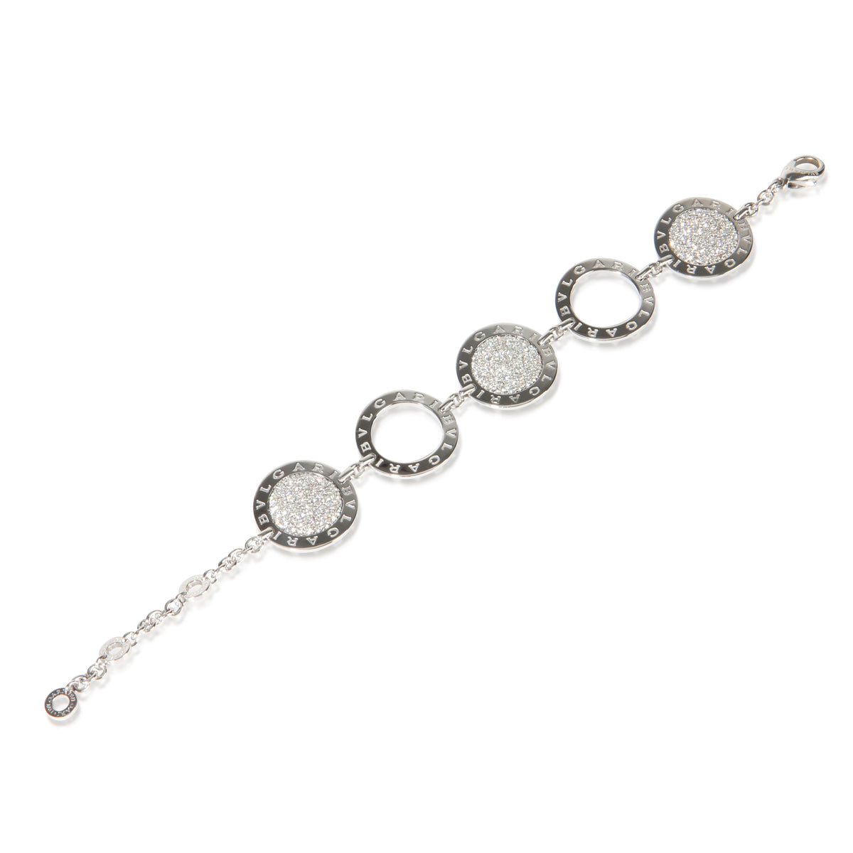 BVLGARI White Gold Diamond Bvlgari Circle Station Bracelet 4
