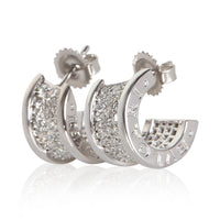 BVLGARI White Gold Diamond B.zero1 Hoop Earrings 2
