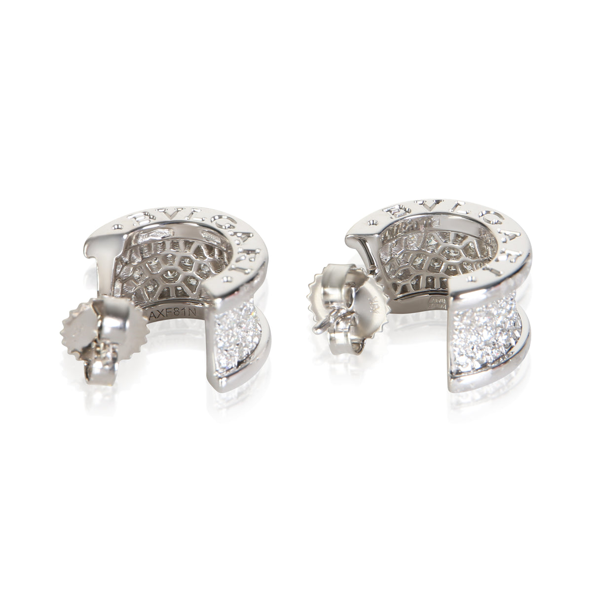BVLGARI White Gold Diamond B.zero1 Hoop Earrings 5
