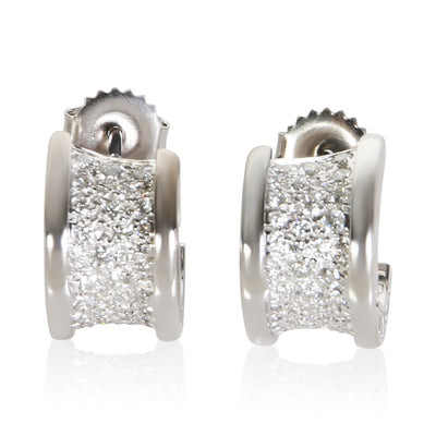 BVLGARI White Gold Diamond B.zero1 Hoop Earrings fv