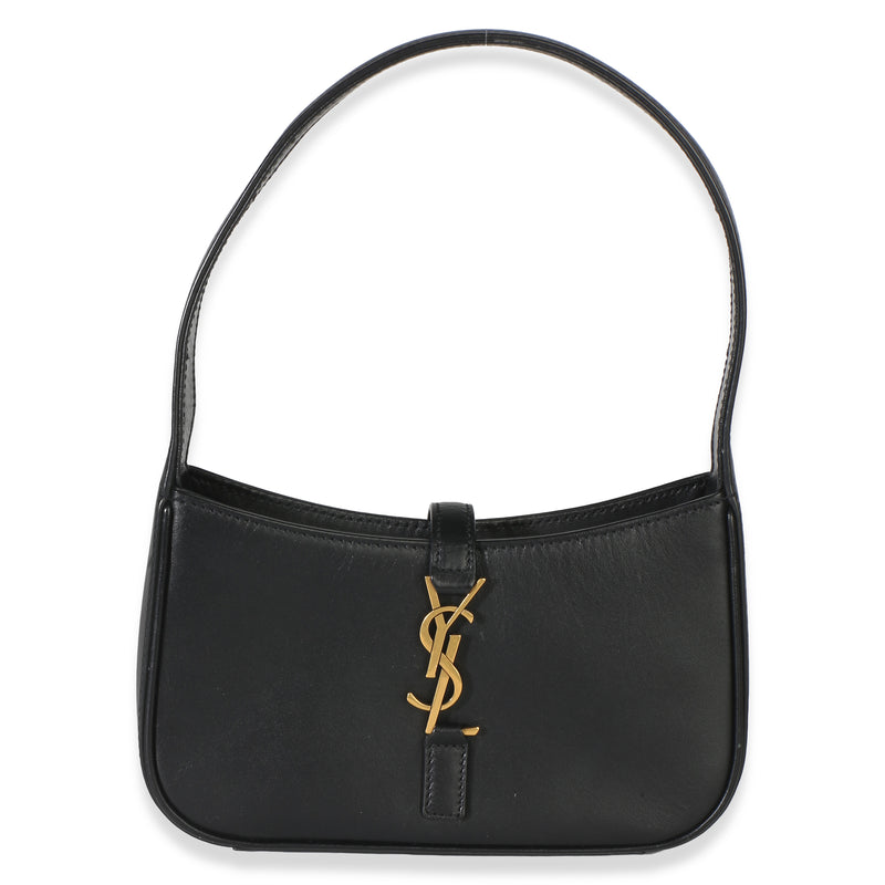 Saint Laurent Black Smooth Calfskin Mini Le 5 a 7 Hobo Handbag id