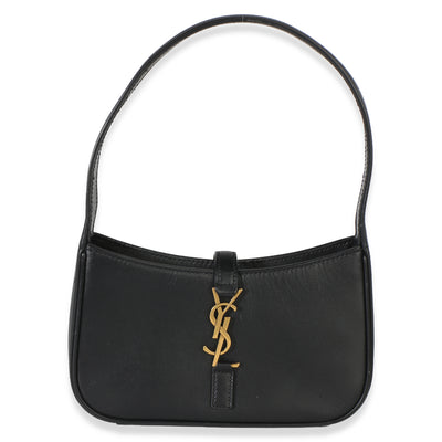 Saint Laurent Black Smooth Calfskin Mini Le 5 a 7 Hobo Handbag id