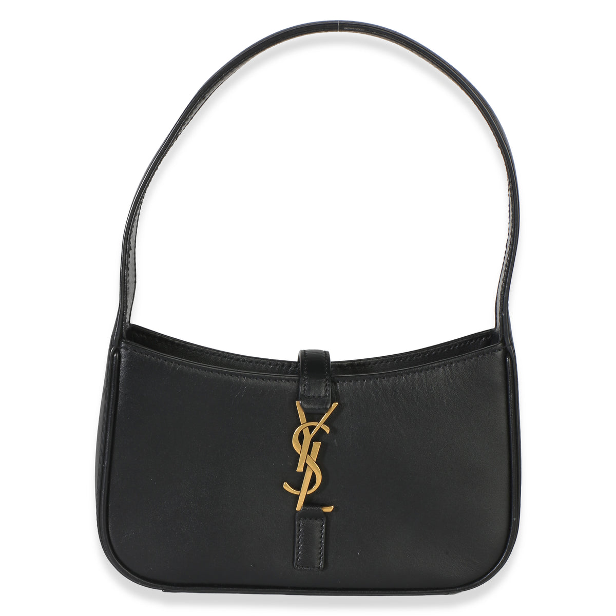 Saint Laurent Black Smooth Calfskin Mini Le 5 a 7 Hobo Handbag id