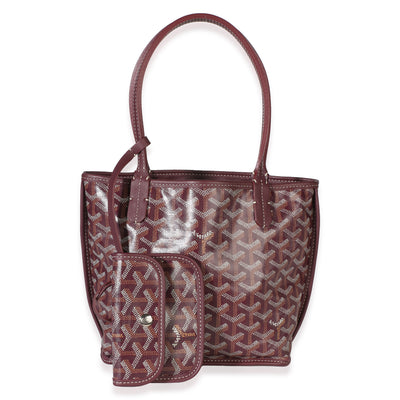 Goyard Burgundy ine Canvas Mini Anjou Handbag fv