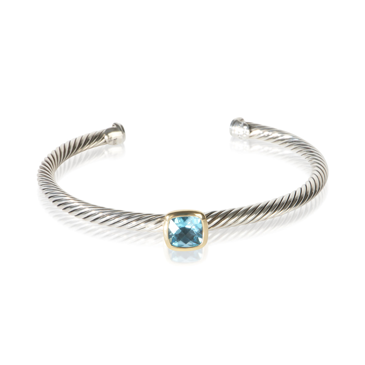 David Yurman Yellow Gold & Sterling Silver Topaz Albion Single Station Bracelet fv