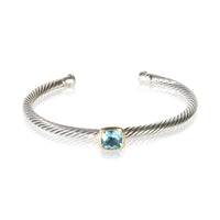 David Yurman Yellow Gold & Sterling Silver Topaz Albion Single Station Bracelet fv