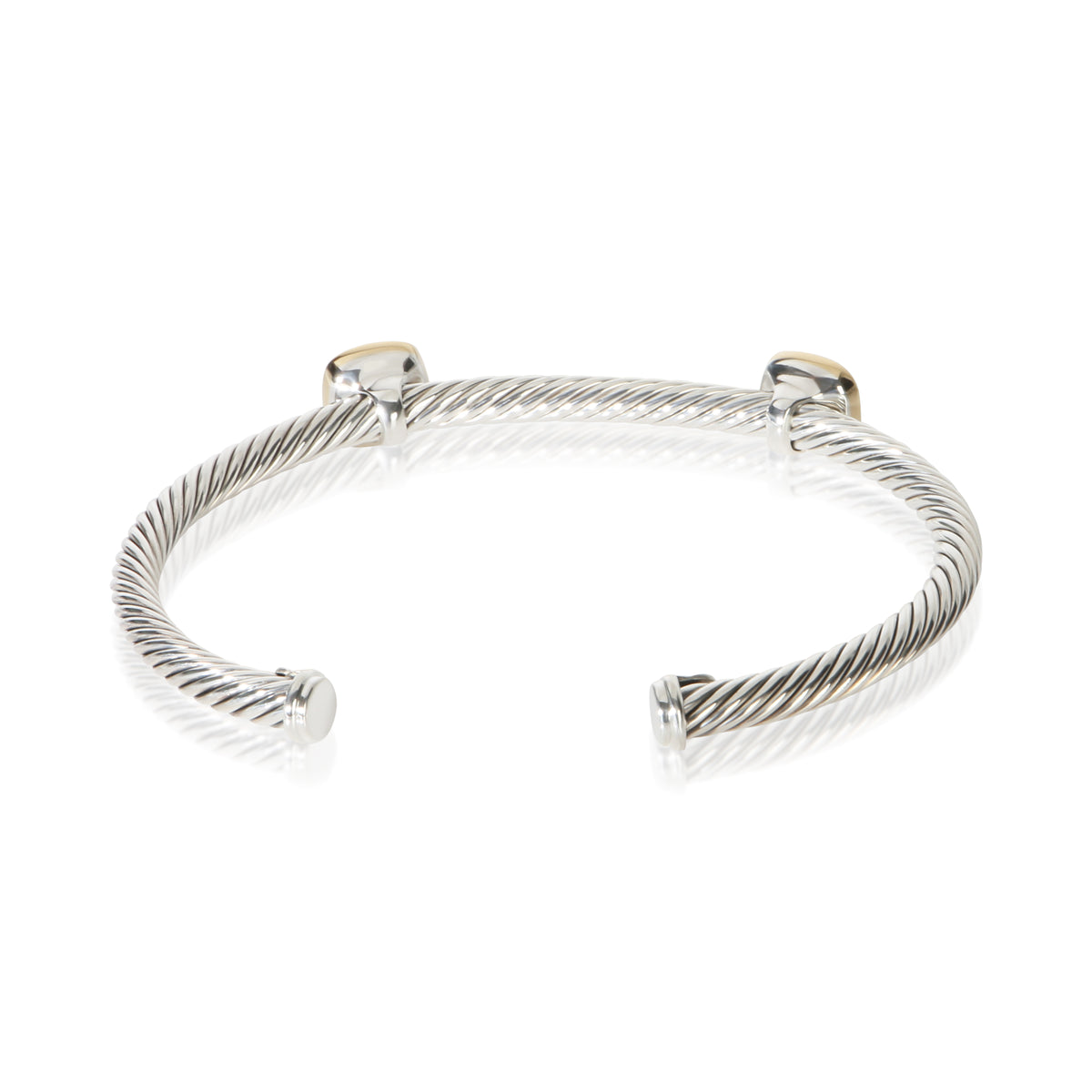 David Yurman Yellow Gold & Sterling Silver Topaz Albion Double Station Bracelet 3