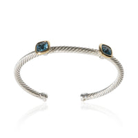 David Yurman Yellow Gold & Sterling Silver Topaz Albion Double Station Bracelet 4