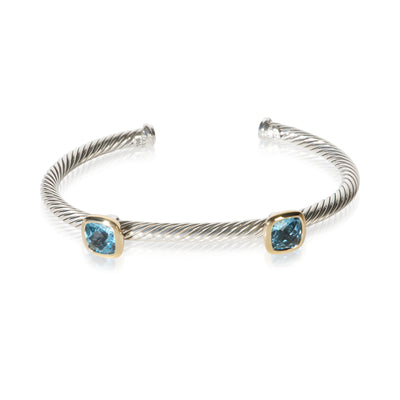 David Yurman Yellow Gold & Sterling Silver Topaz Albion Double Station Bracelet fv