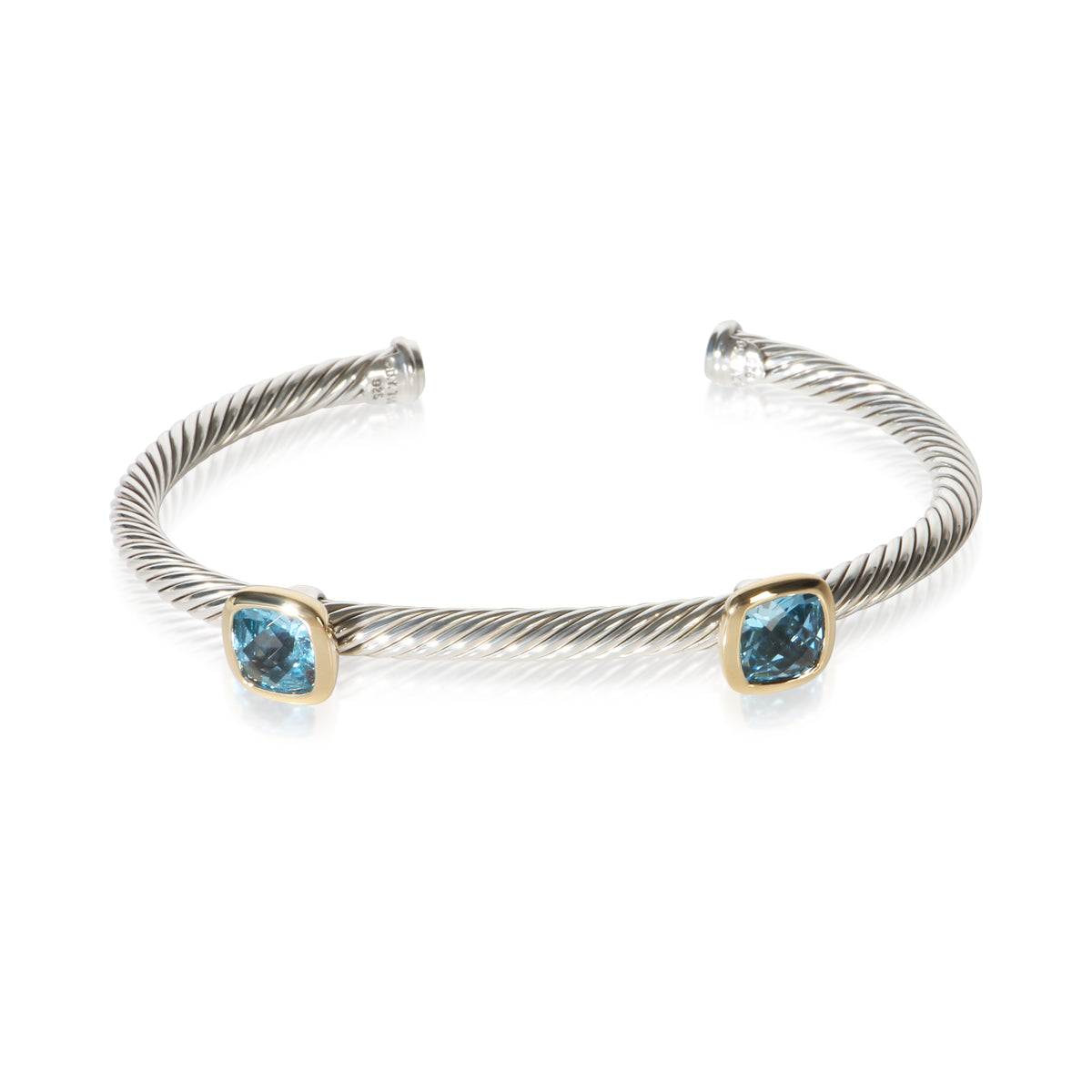 David Yurman Yellow Gold & Sterling Silver Topaz Albion Double Station Bracelet fv