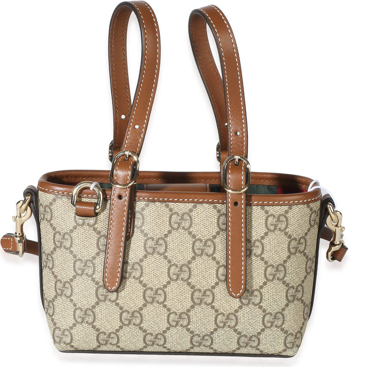 Gucci Beige GG Supreme Canvas Mini Emblem Bag Handbag id