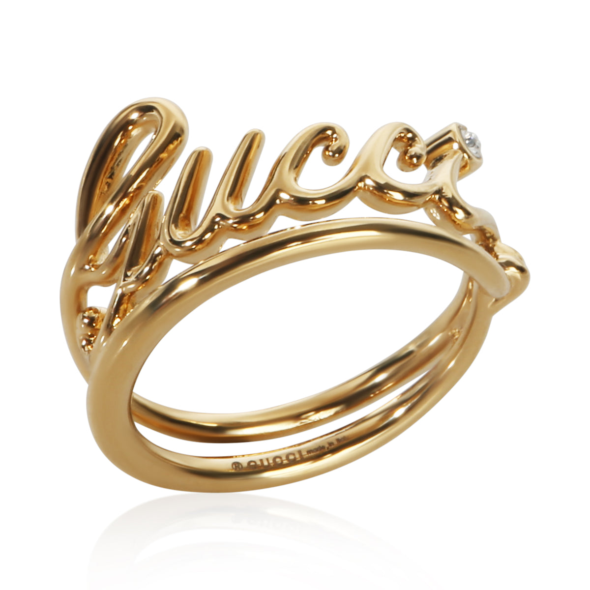 Gucci Gold Plated Script Ring 4