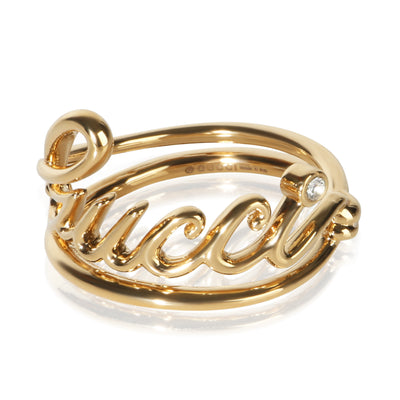 Gucci Gold Plated Script Ring fv