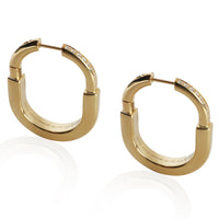 Tiffany & Co. Yellow Gold Diamond Medium Model Lock Earrings 2