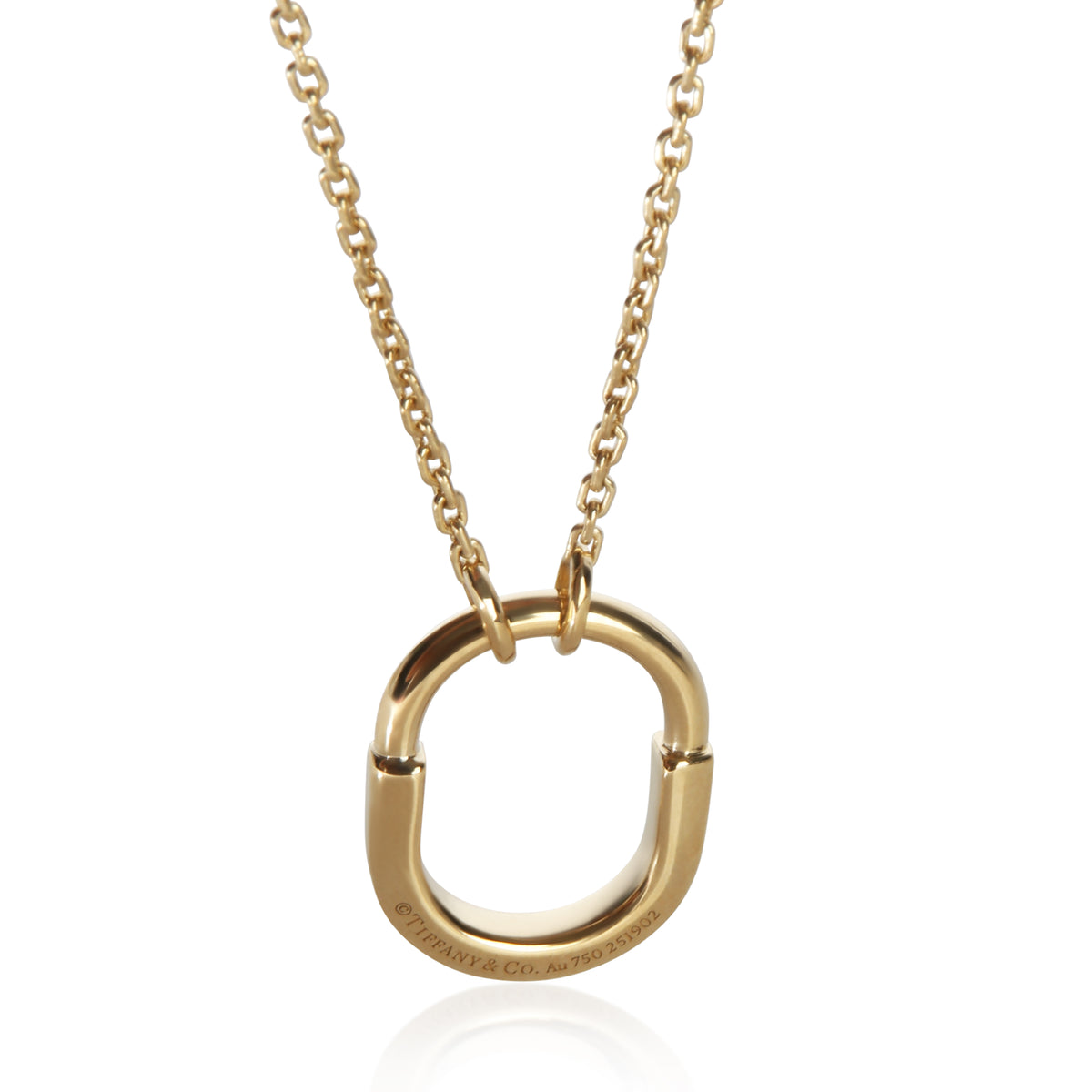 Tiffany & Co. Yellow Gold Diamond Small Model Lock Pendant 2