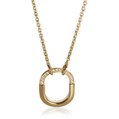 Tiffany & Co. Yellow Gold Diamond Small Model Lock Pendant fv