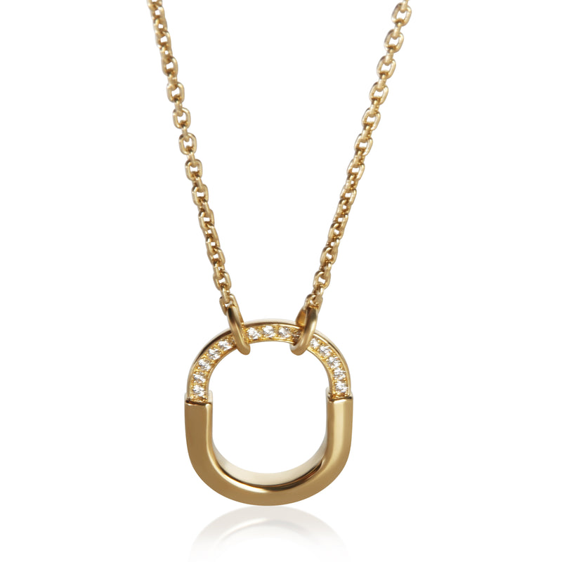 Tiffany & Co. Yellow Gold Diamond Small Model Lock Pendant fv
