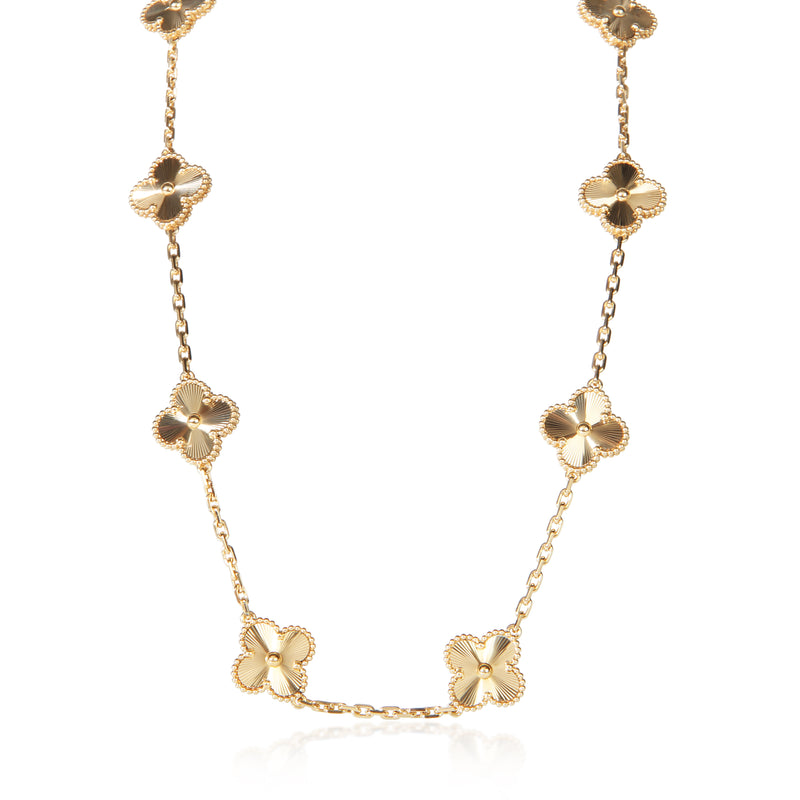 Van Cleef & Arpels Yellow Gold Vintage Alhambra Necklace fv
