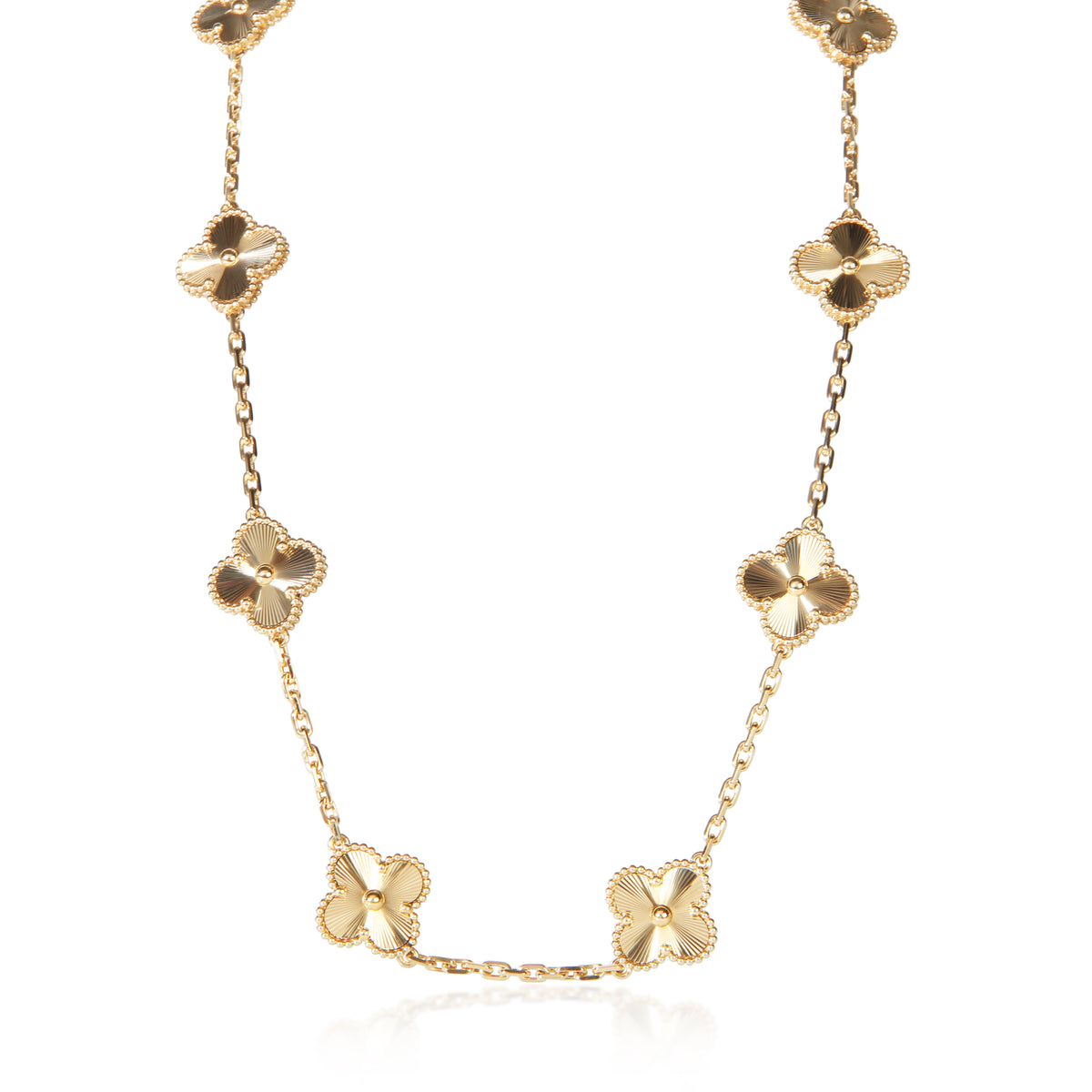 Van Cleef & Arpels Yellow Gold Vintage Alhambra Necklace fv