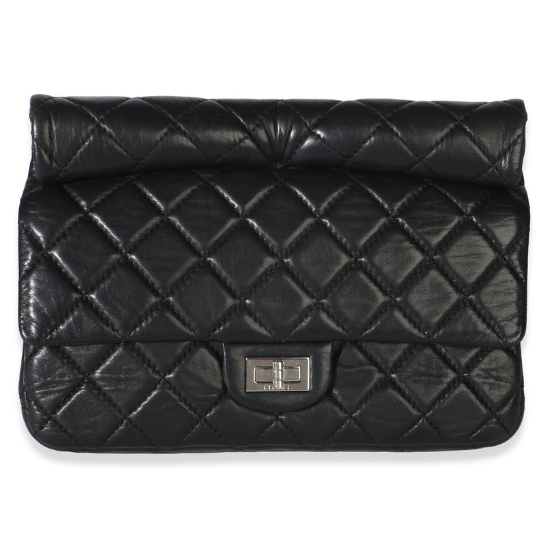 Chanel Black Quilted Lambskin Large 2.55 Reissue Roll Clutch Handbag id