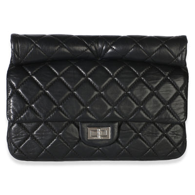 Chanel Black Quilted Lambskin Large 2.55 Reissue Roll Clutch Handbag id