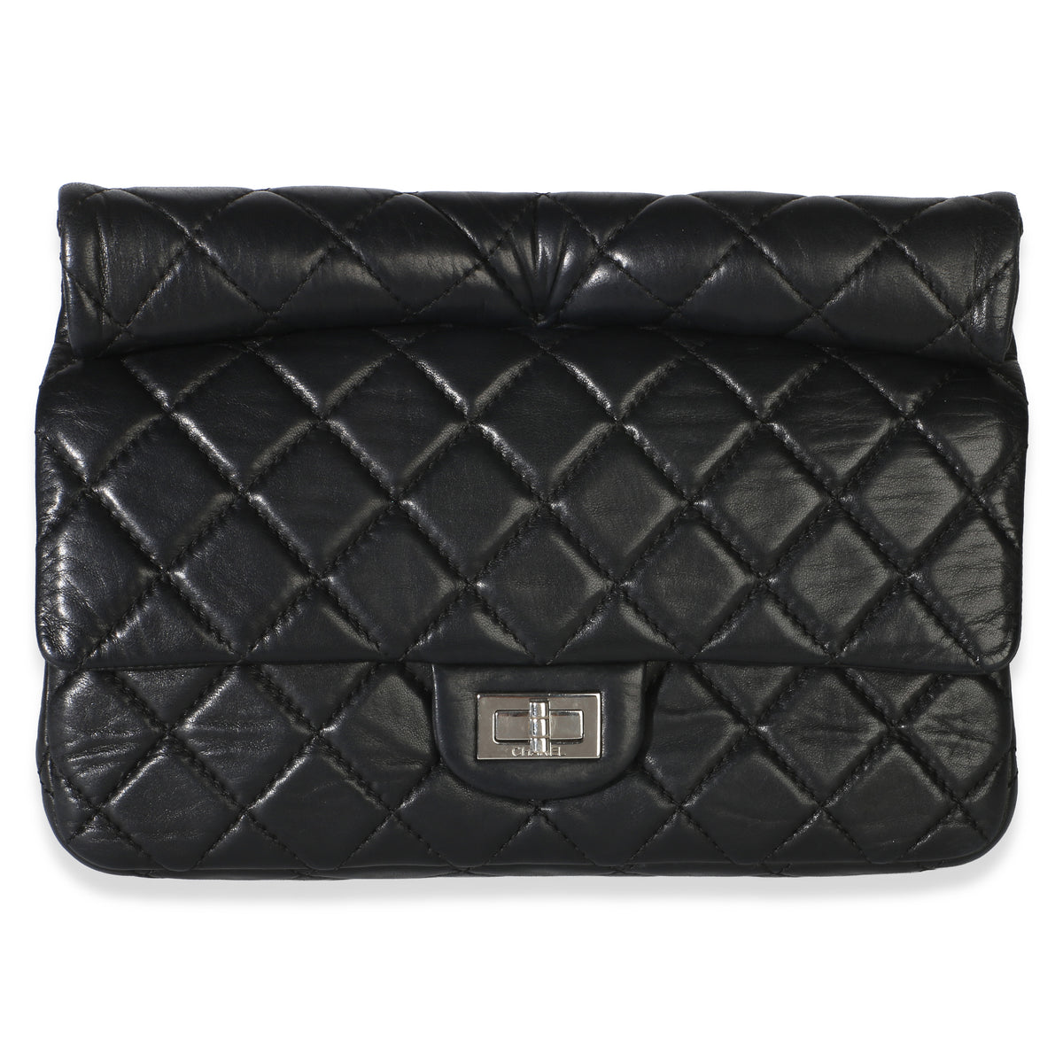 Chanel Black Quilted Lambskin Large 2.55 Reissue Roll Clutch Handbag id
