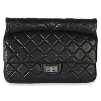 Chanel Black Quilted Lambskin Large 2.55 Reissue Roll Clutch Handbag id