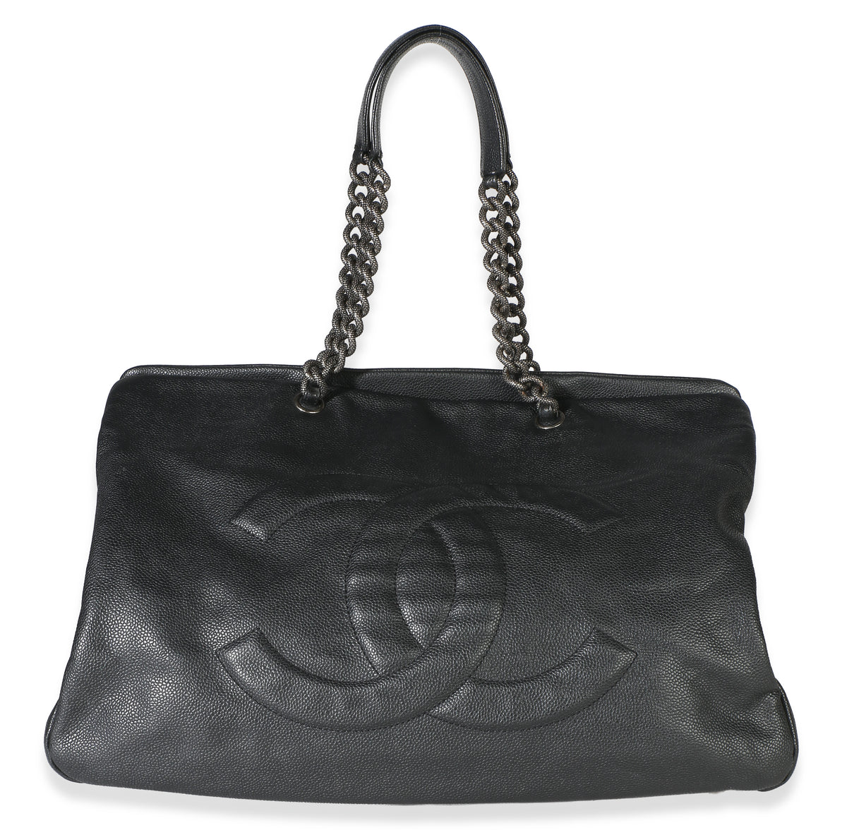 Chanel Dark Grey Caviar 31 Large Tote Handbag id