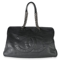 Chanel Dark Grey Caviar 31 Large Tote Handbag id