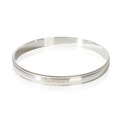 Tiffany & Co. Sterling Silver I Love You Bangle Bracelet fv