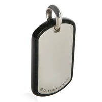 David Yurman Sterling Silver 42mm Carbon Fiber Tag Pendant 3