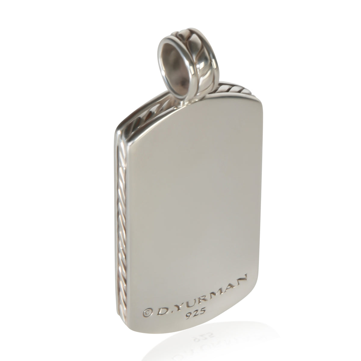 David Yurman Sterling Silver Tag Pendant 3