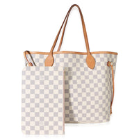 Louis Vuitton Rose Ballerine Damier Azur Canvas Neverfull MM Handbag id