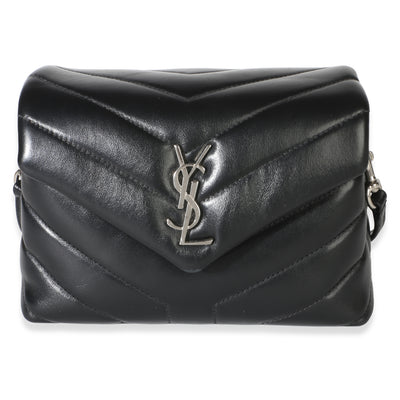 Saint Laurent Black Y Quilted Calfskin Monogram Toy Loulou Crossbody Handbag id