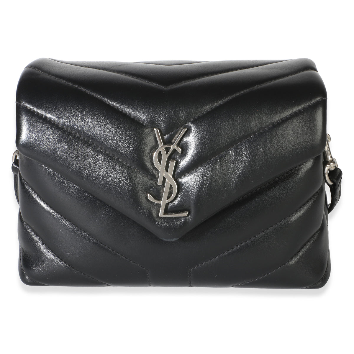 Saint Laurent Black Y Quilted Calfskin Monogram Toy Loulou Crossbody Handbag id