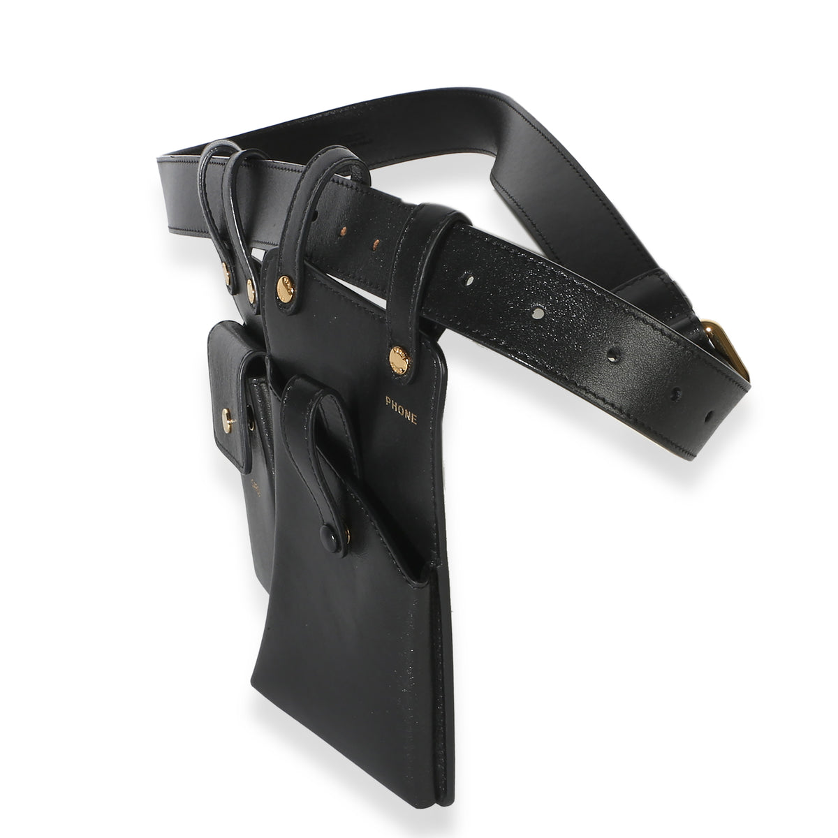 Fendi Black Vitello Glacier Utility Belt Pouch 2
