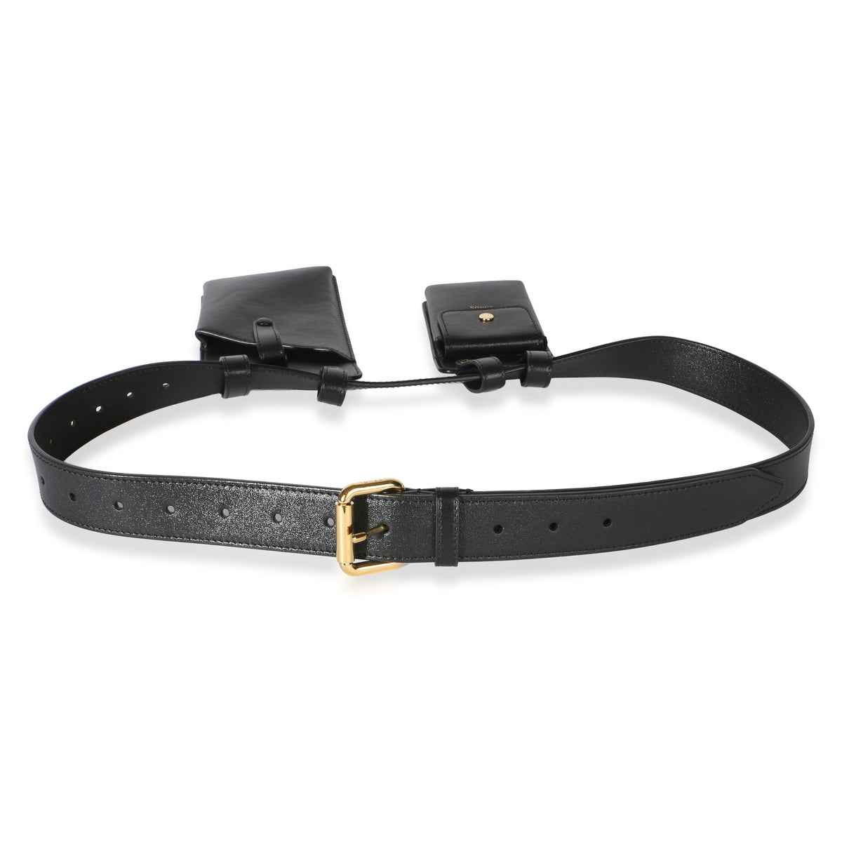 Fendi Black Vitello Glacier Utility Belt Pouch 3