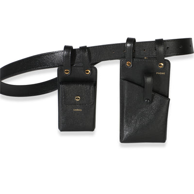 Fendi Black Vitello Glacier Utility Belt Pouch id