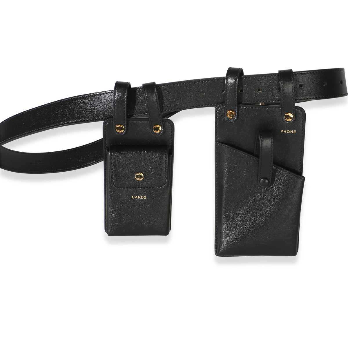 Fendi Black Vitello Glacier Utility Belt Pouch id