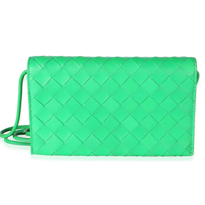 Bottega Veneta Parakeet Nappa Intrecciato Wallet On Strap Handbag id