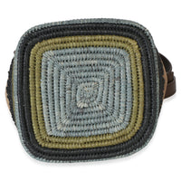Loewe Brown Suede Raffia Striped Mini Pebble Bucket Bag Handbag 6