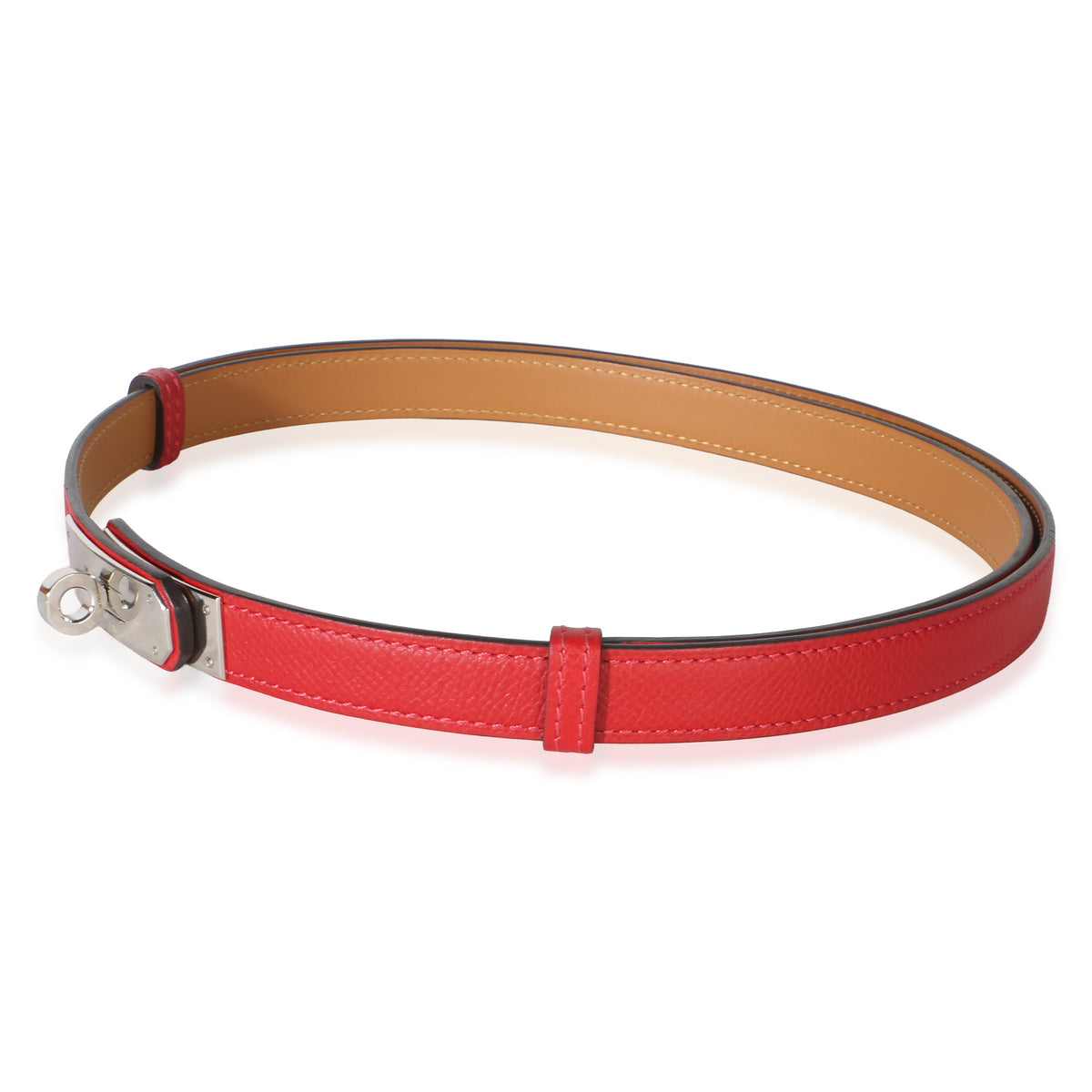 Hermès Rouge Casaque Epsom Kelly 18 Belt PHW 2